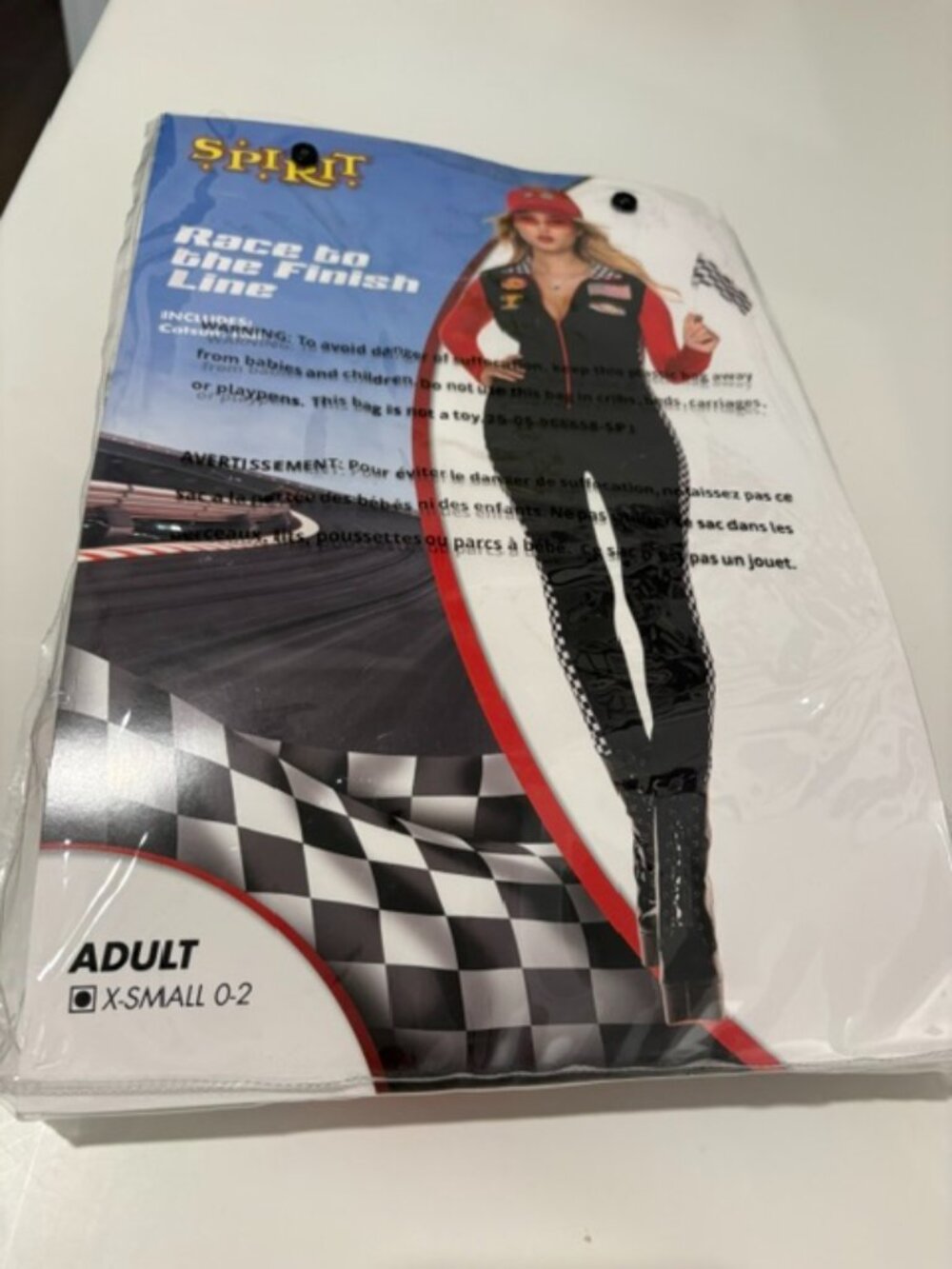 women's halloween costume "race car" adult x-small (size 0-2)